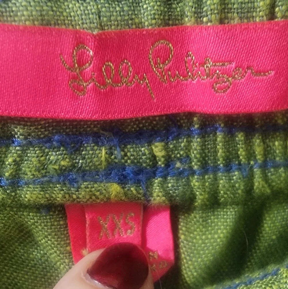 Lilly Pulitzer Green Linen Pants, Size XXS.‎